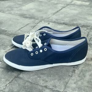 Vintage 70s 80s L.L. Bean Women's Canvas Summer Tennis Shoes Navy Blue 6 N NEW
